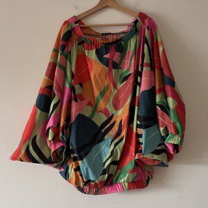 Love Highlight Tropical Blouse Women’s PLUS NO SIZE Colorful Preppy Travel Boho